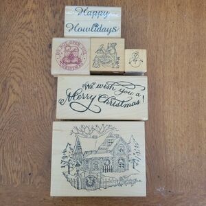 Wooden Christmas Stamp Set
